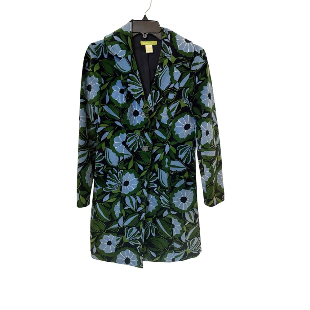 Nwot Sigrid Olsen Button Down Large Flowered Coat… - image 1